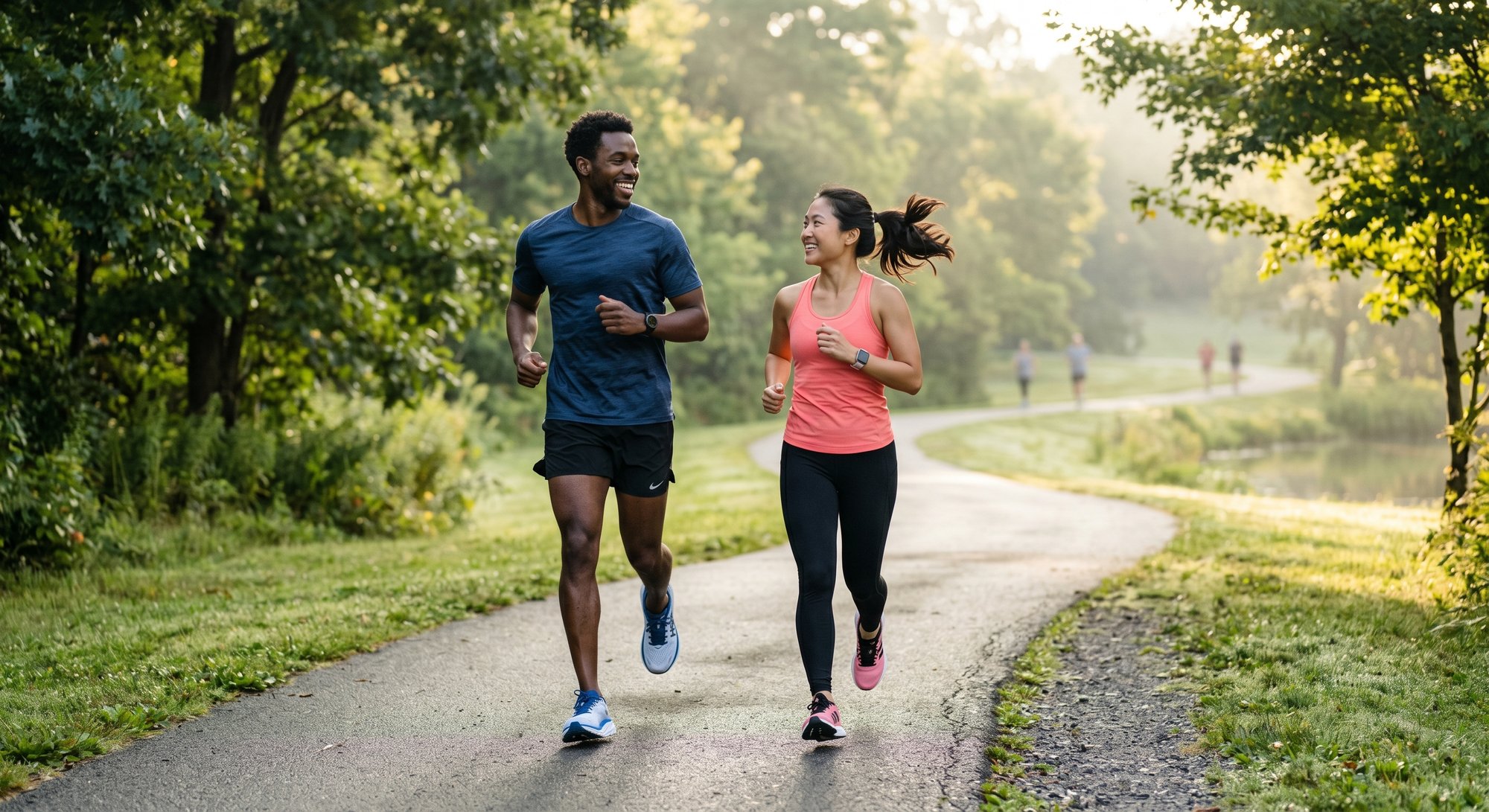 Two people out for a run